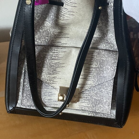 Loeffler Randall Bucket Tote Leather Snakeskin Shoulder Bag Great Condition - Picture 2 of 2